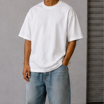 Playera Overside Blanca| 100%Algodon Peinado 220g