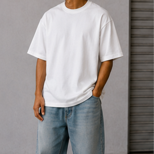 Playera Overside Blanca| 100%Algodon Peinado 220g
