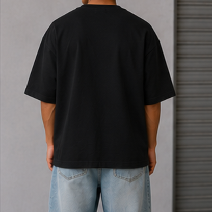 Playera Overside Negro| 100%Algodon Peinado 220g